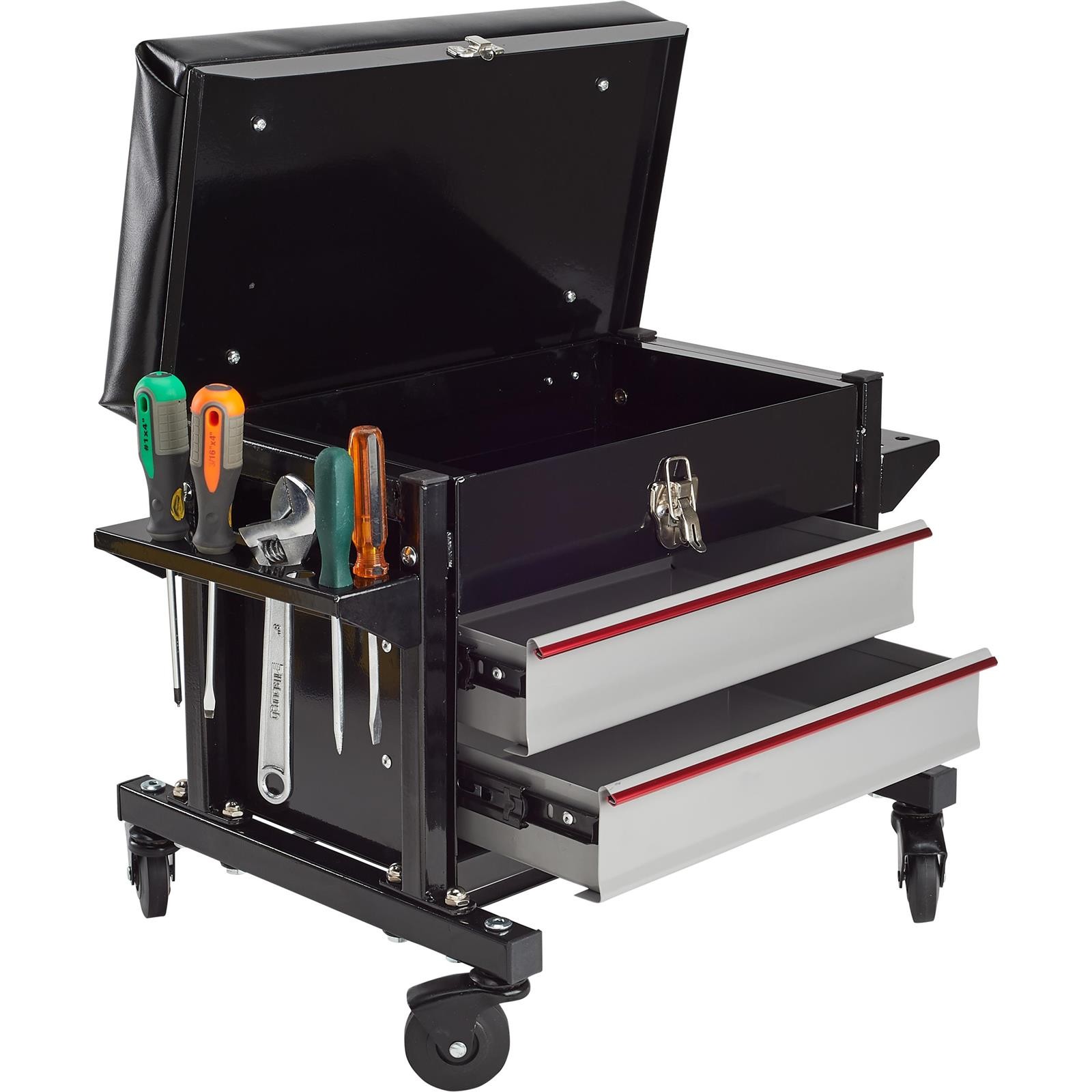 Performance Tool W85024 Rolling Mechanic Seat, 2 Drawer