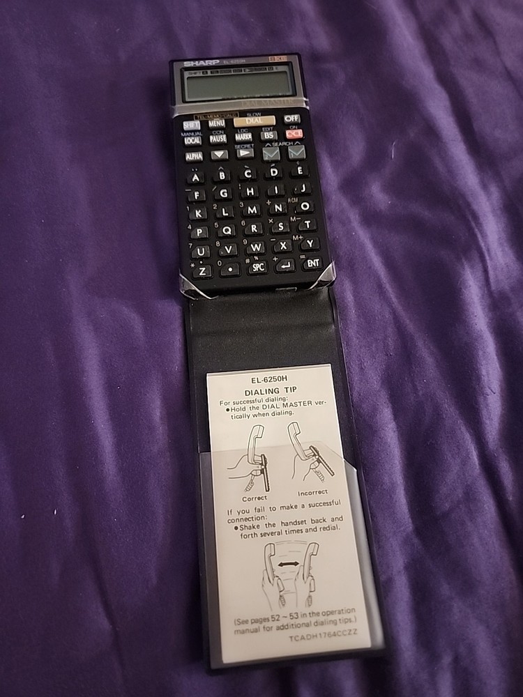 SHARP EL-6250H Dial Master Electronic Memory Calculator / Phone Dialer With Box