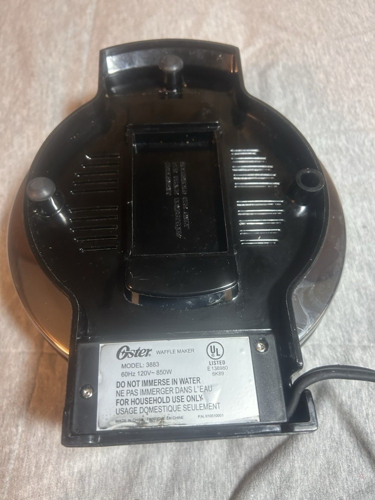 Oster Waffle Grill Model 3883 120V Counter Top Variable Temperature Tested Works