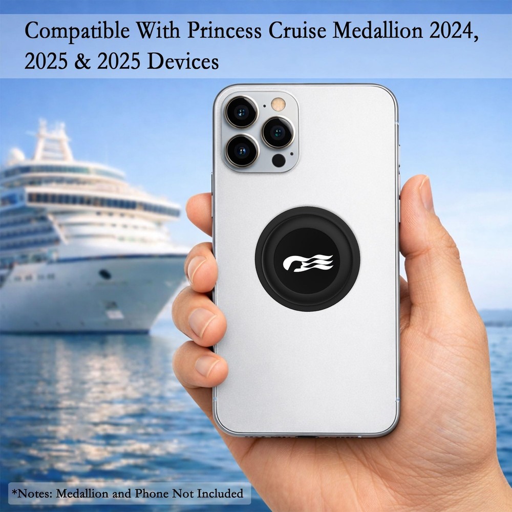 [5 Pack] Princess Cruise Medallion Holders for iPhone, Android, and All Devic...