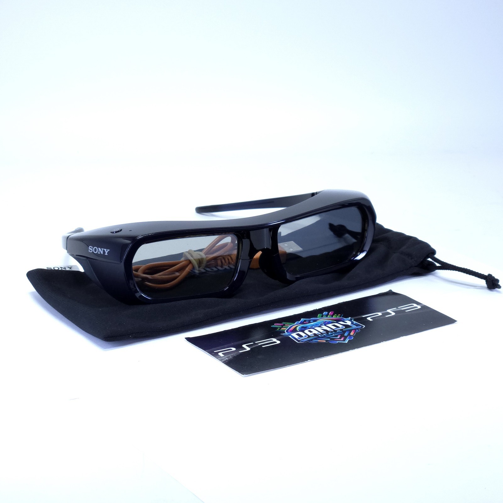 Active 3D Glasses Sony TDG-BR250 W/ Charging Cable + Carrying Case