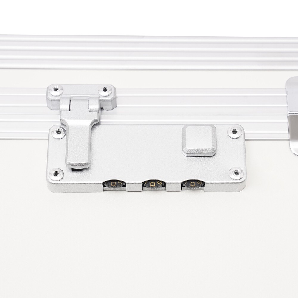 Large Portable Locking Storage Box for Filing Letters & Documents w/Lock Silver