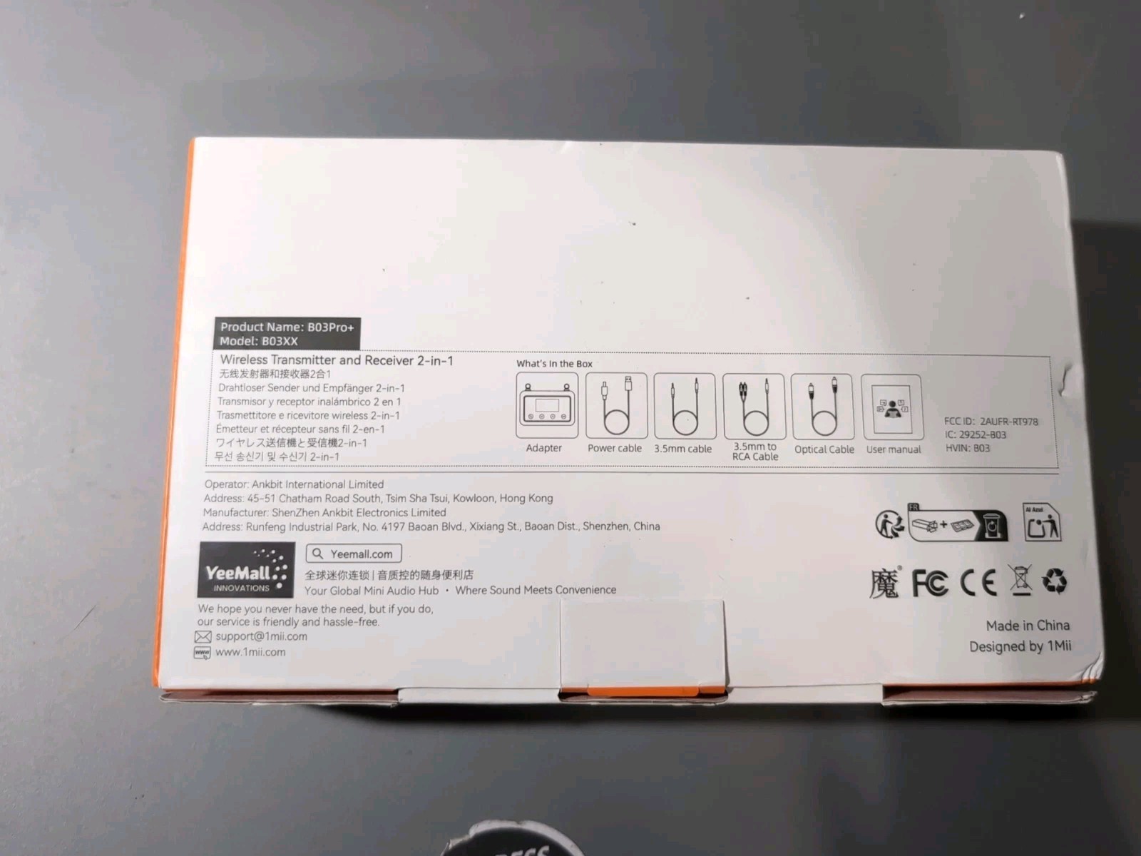 1Mii B03Pro+ Bluetooth 5.3 Transmitter Receiver LDAC aptX TV Adapter