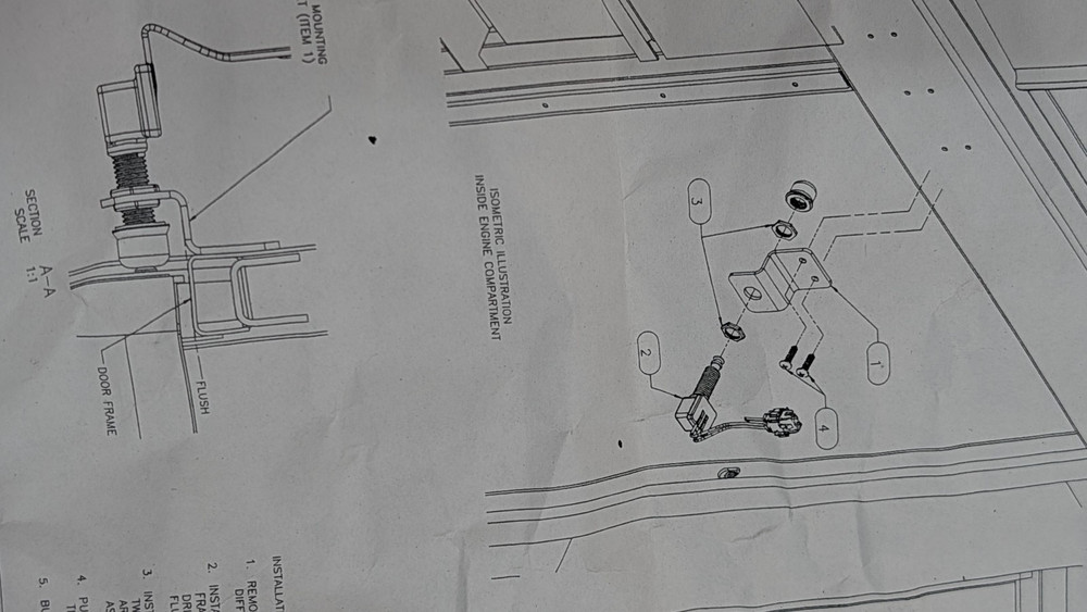 2590108C91 International Engine Bus Door Access Kit Push Button Plunger Switch