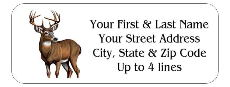 150 Buck 10 point Deer Mailing Return Address Labels Personalized