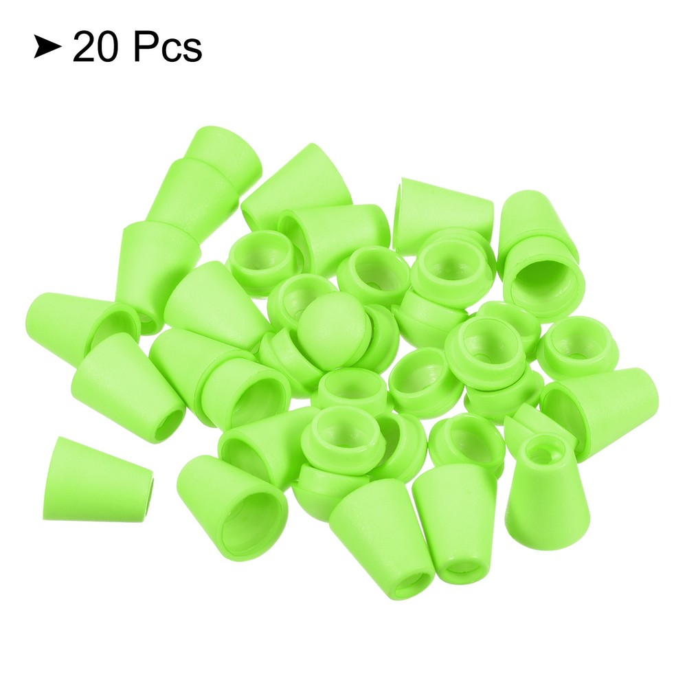 20 Pack Bell End Stopper Cord Rope Lock for Drawstring Bag Green
