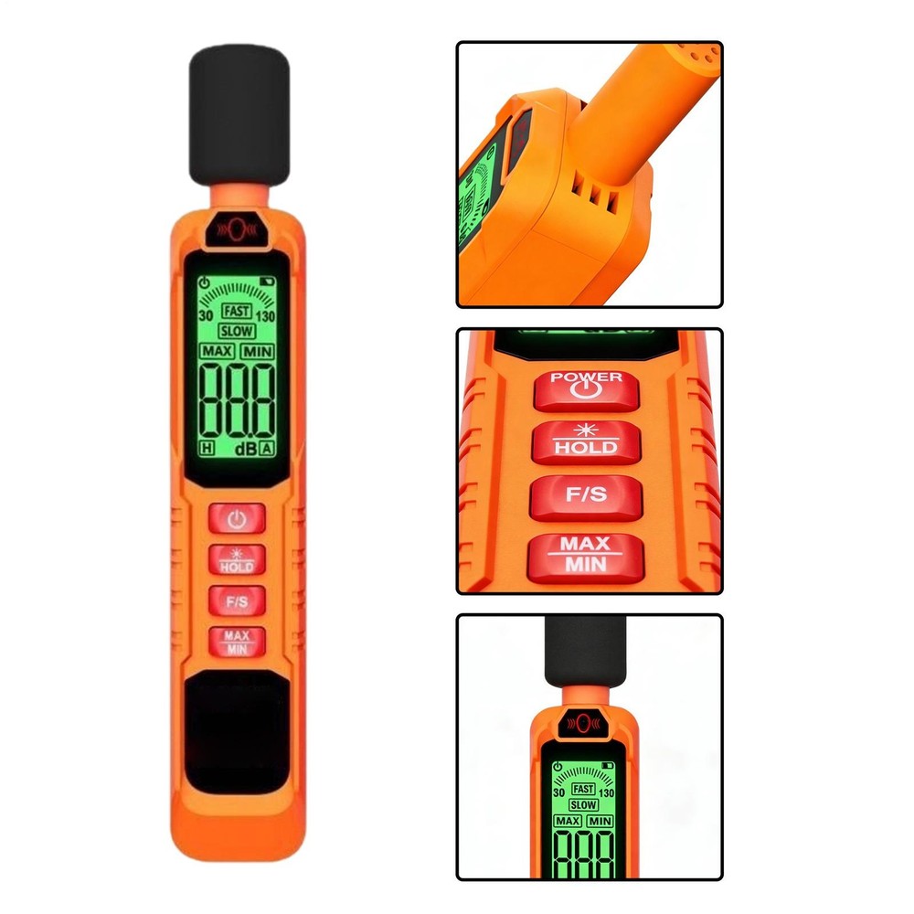 Handheld Digital Sound Level Meter Decibel Meter 30-130dB Range SPL Pressure