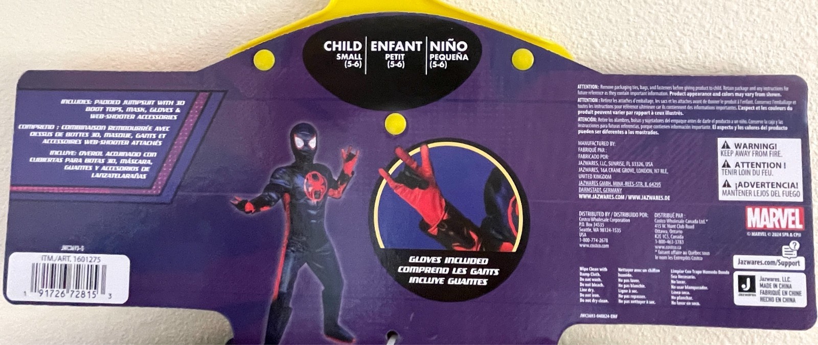 Spider-Man Miles Morales Costume (Child Small) Jazwares