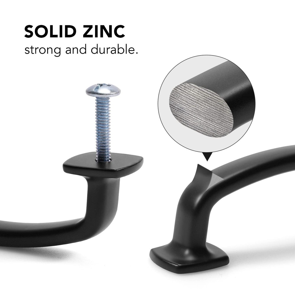 Arch Cabinet Pulls Solid 10 Pack 3 Inch Matte Black Kitchen Cabinet Handles F...