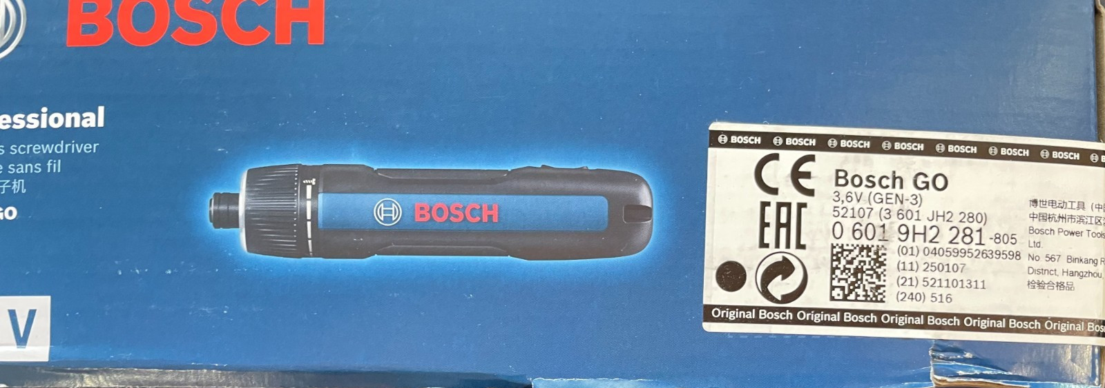 Bosch Professional Cordless Screw Driver Bosch GO 3 (incl. 8pcs bit Set, bit