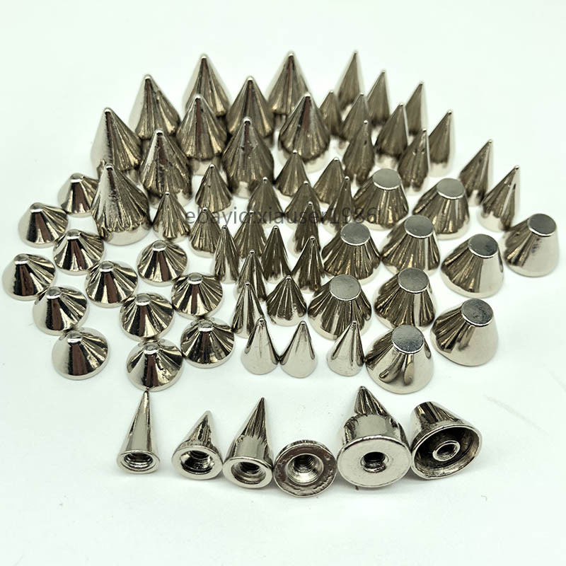 20 50pcs Silver Spots Cone Screw Metal Studs Leather craft Rivet Bullet Spikes