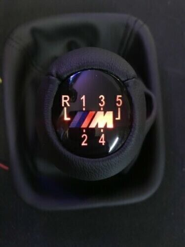 WEIGHTED ZHP 5 Speed BMW illuminated Genuine Leather Shift Knob M3 E30 E36 E46