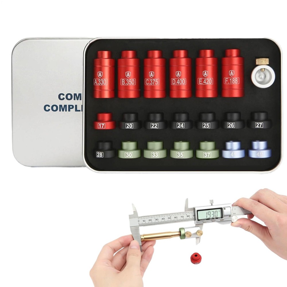 Bullet Comparator Kit Headspace Gauge For Reloading With 14 Inserts Aluminum