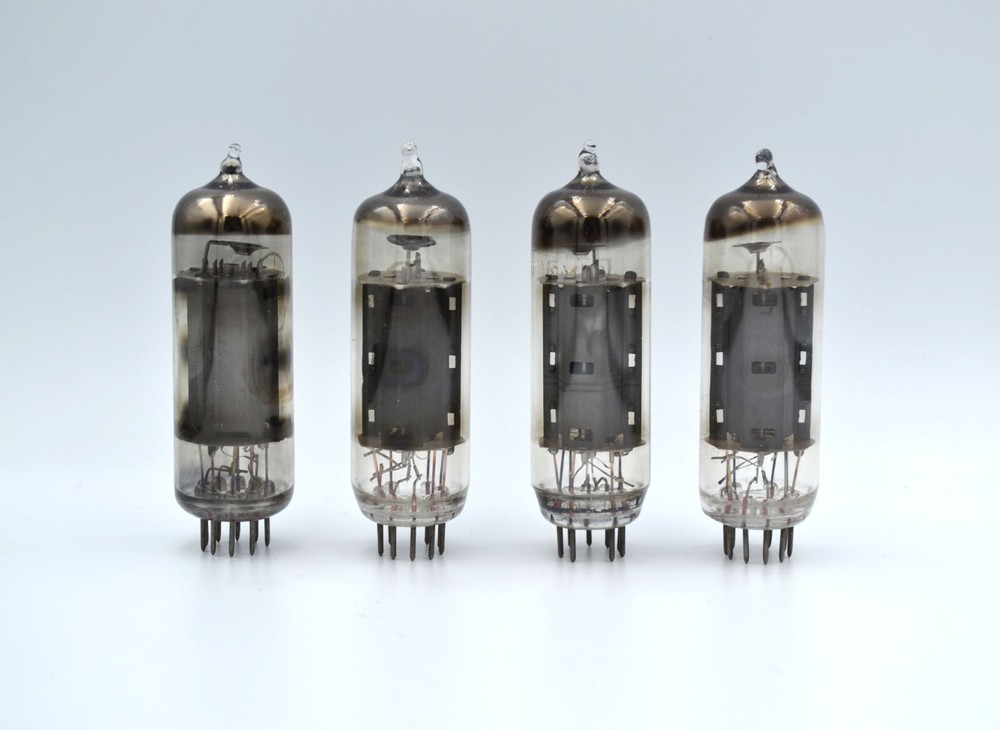 4pcs 6P14P Rare early 1965 Matched Quad Dish getter used tube EL84 6BQ5 7189 NOS