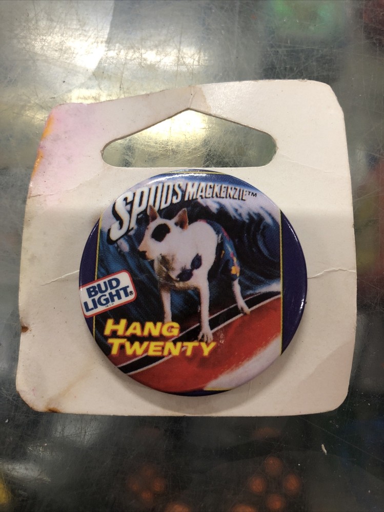 Vintage Bud Light Spuds Mackenzie Flare Pinback Button