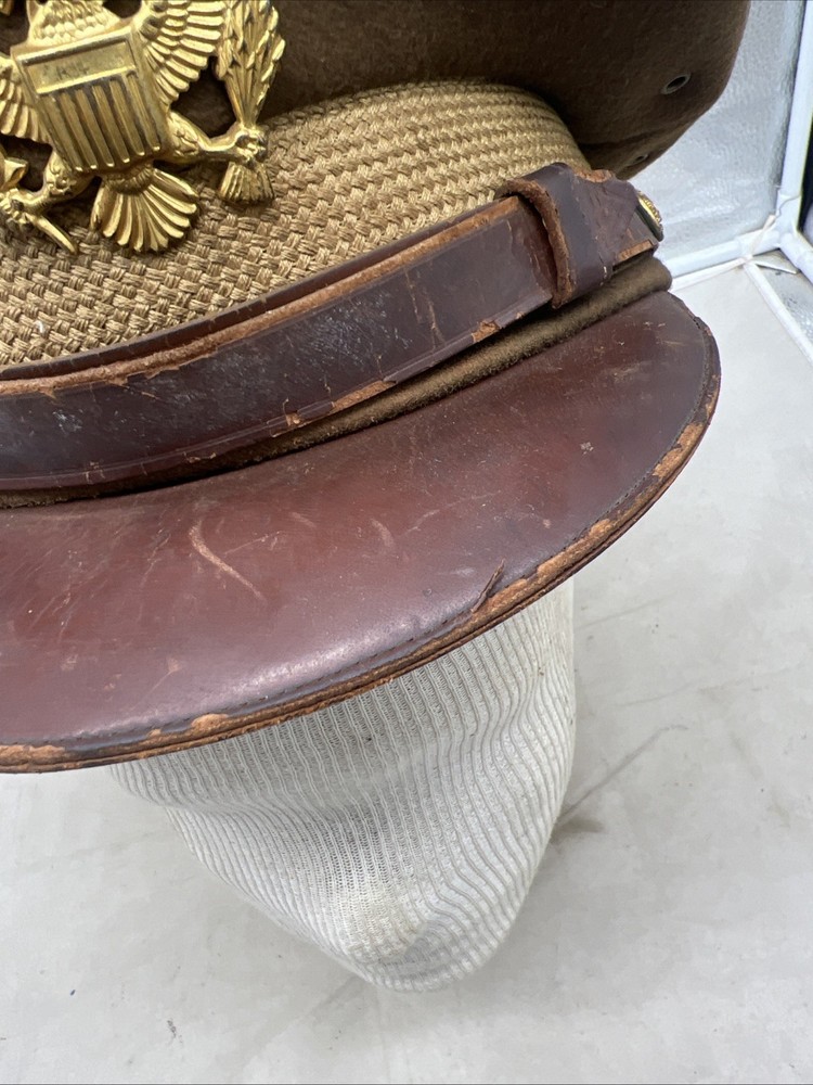 WW2 US Army Officer Visor Hat OD Size 7 (RF