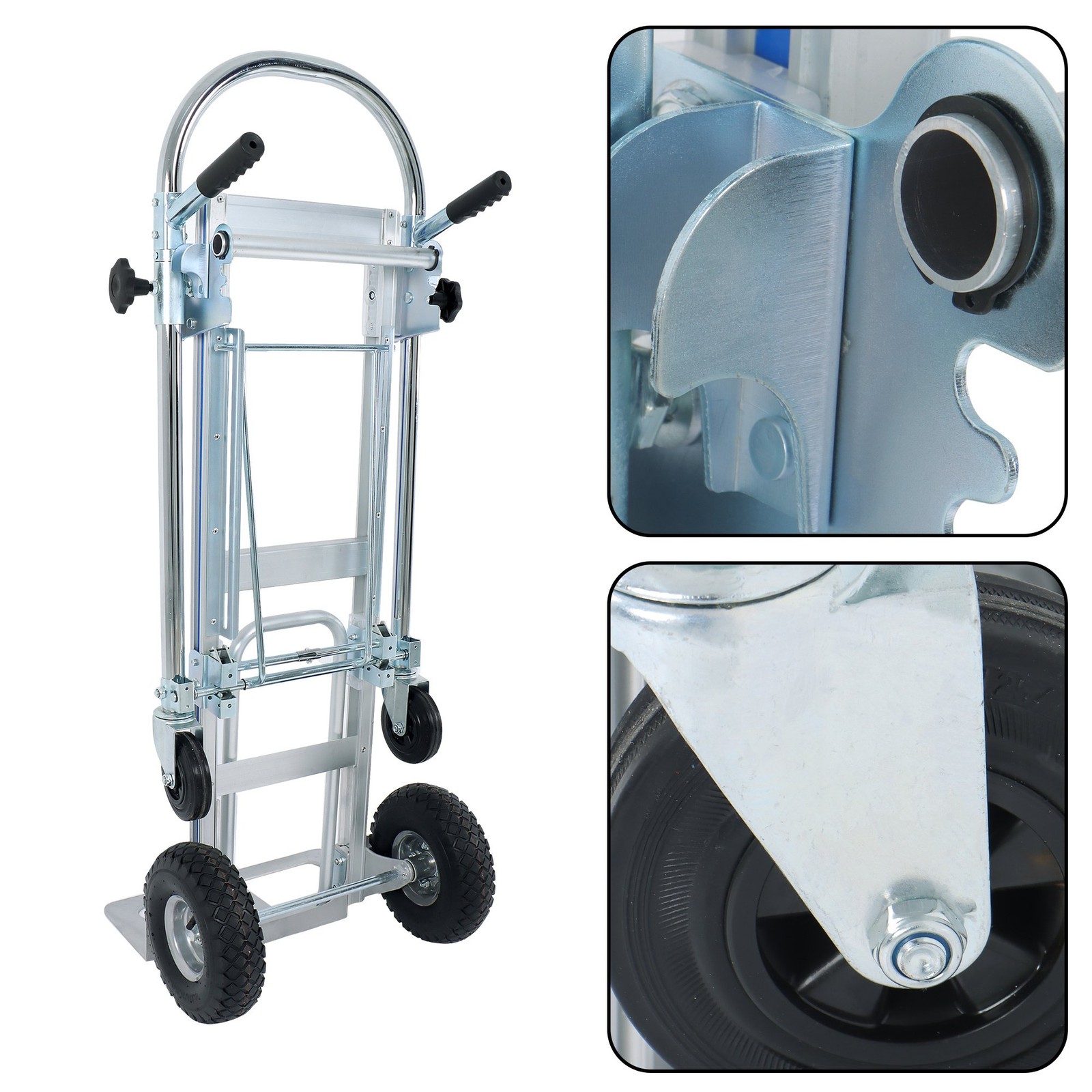 3 In1 Hand Truck Aluminum Convertible Hand Truck Dolly Large Size 1000Lbs