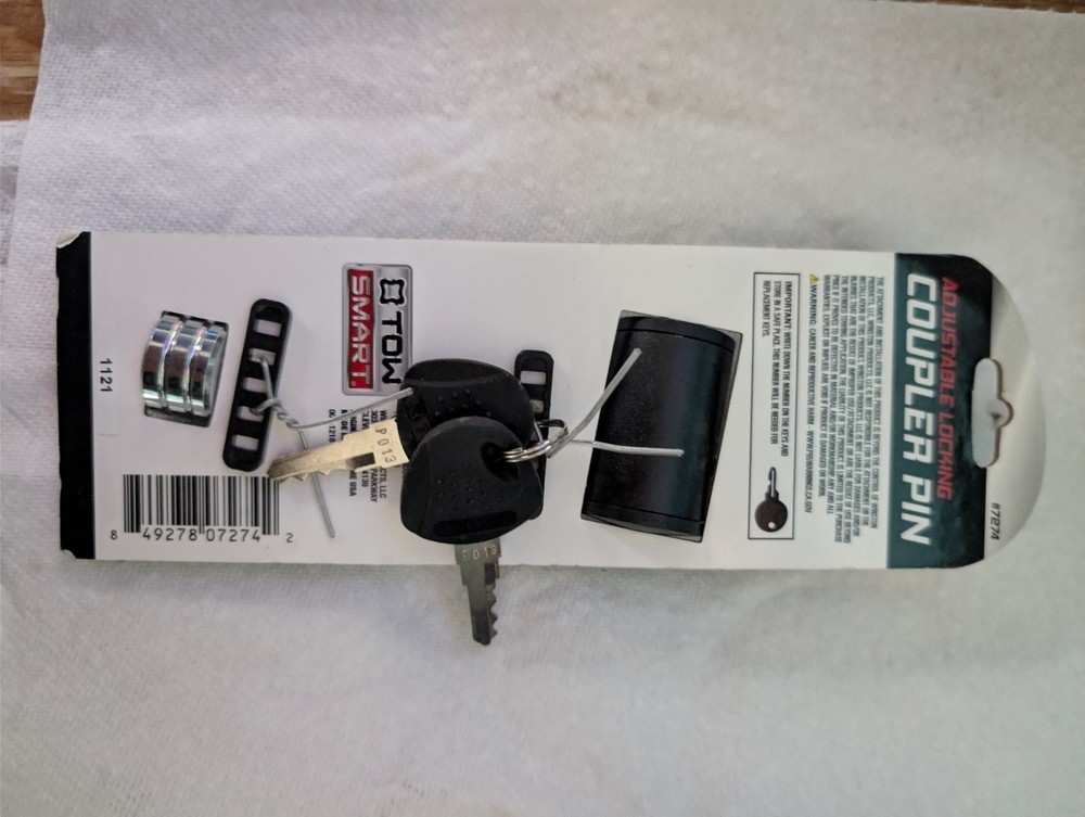 Tow Smart Adjustable Locking Coupler Pin with 2 Keys Heavy Duty