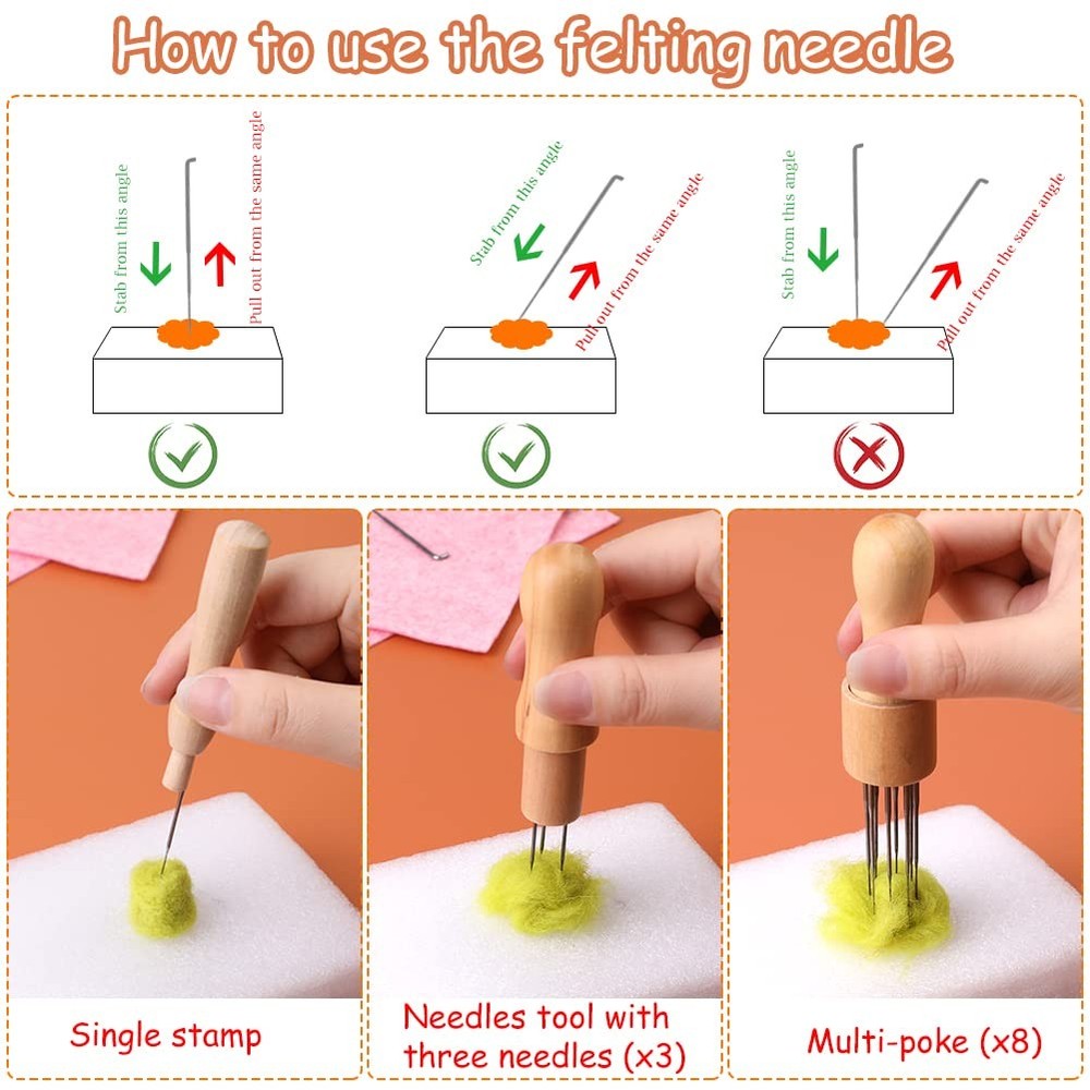 132 Pc Wool Felting Needles - 3 Sizes, Beginner to Professional