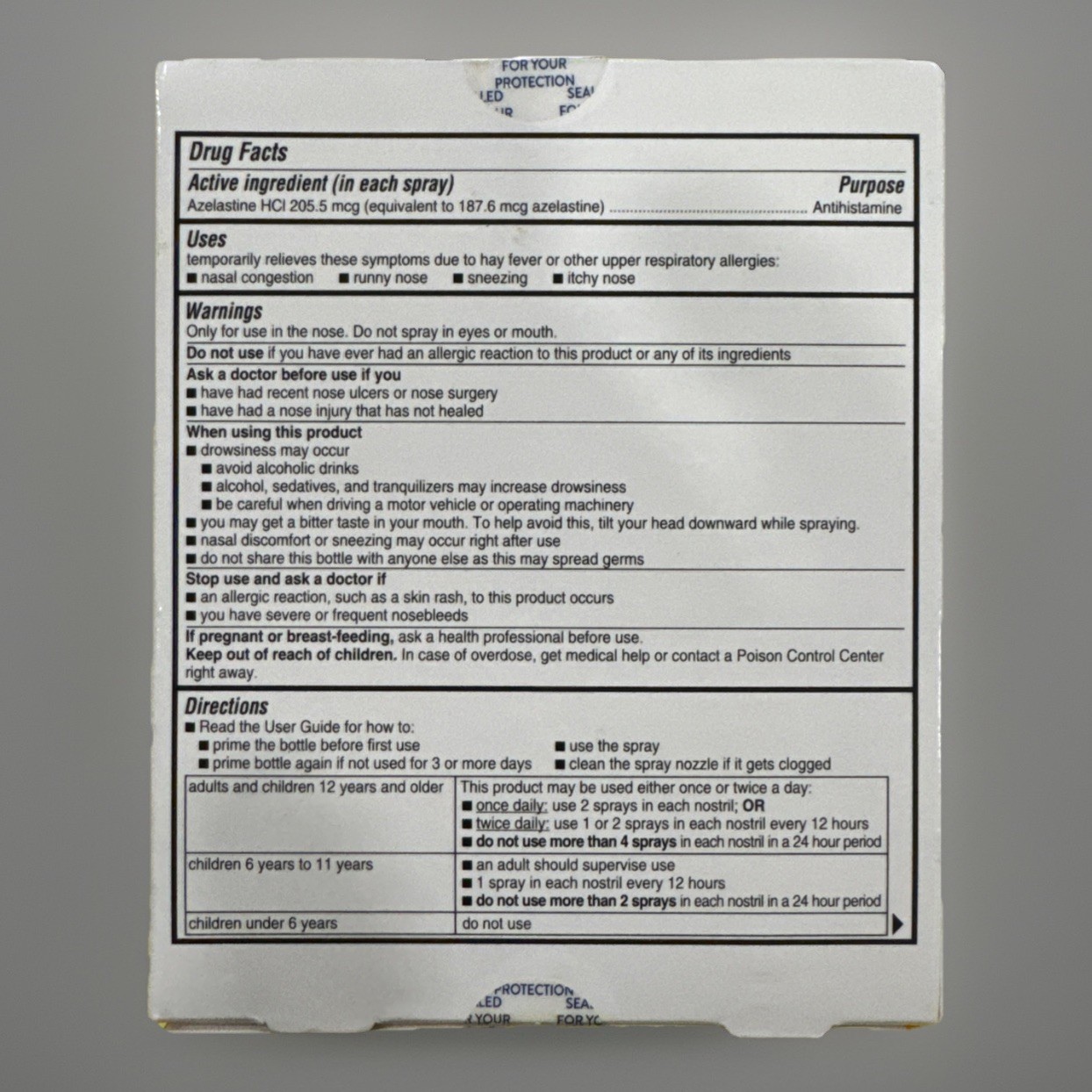 (1)-Astepro Allergy Anthistamine Nasal Spray 120 Metered Spray Bottles Exp:10/28