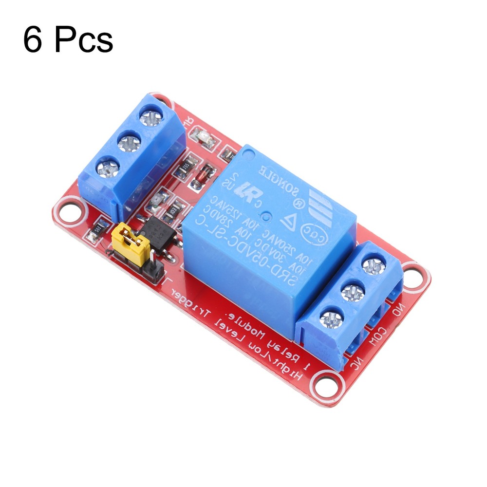 6 Pcs DC 5V 1 Channel Relay Module High or Low Level Trigger for Electronics