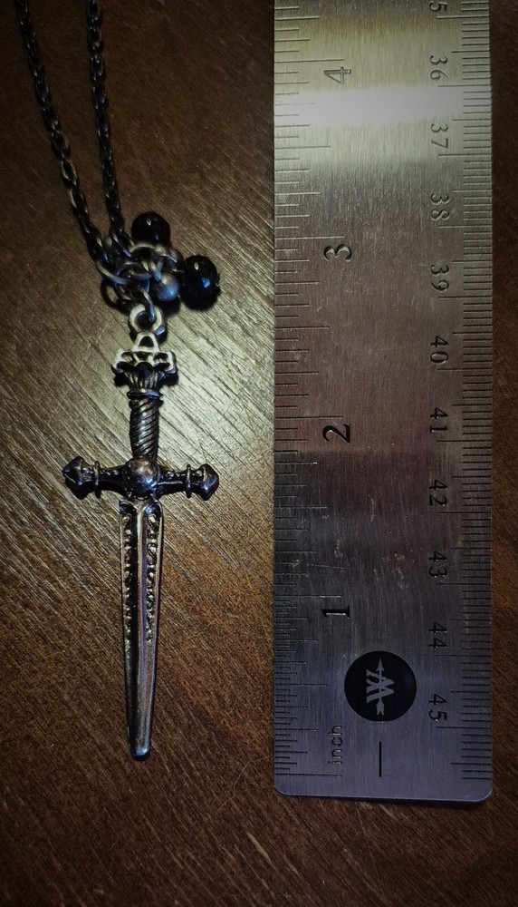Mini Gothic Dagger Pendant Necklace Handcrafted Gothic Pagan