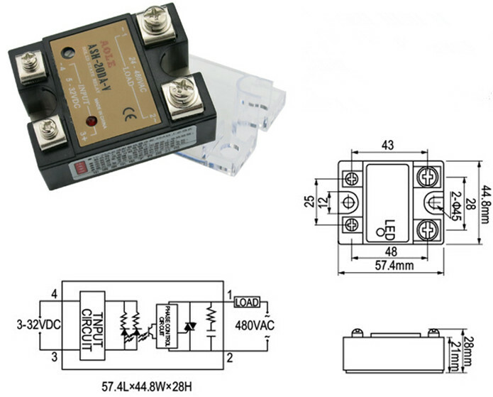 Single-phase solid state relay ASH-20DA-V built-in potentiometer 20A