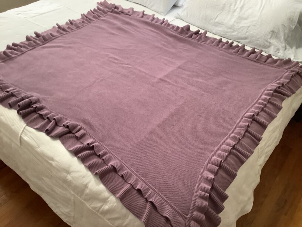 Piper & Wright Lavender Ruffled Blanket 52 x 56