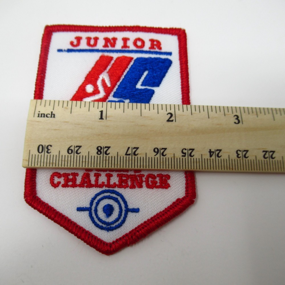 Junior US Shooting Team Patch Challenge Logo Red White Blue Iron On