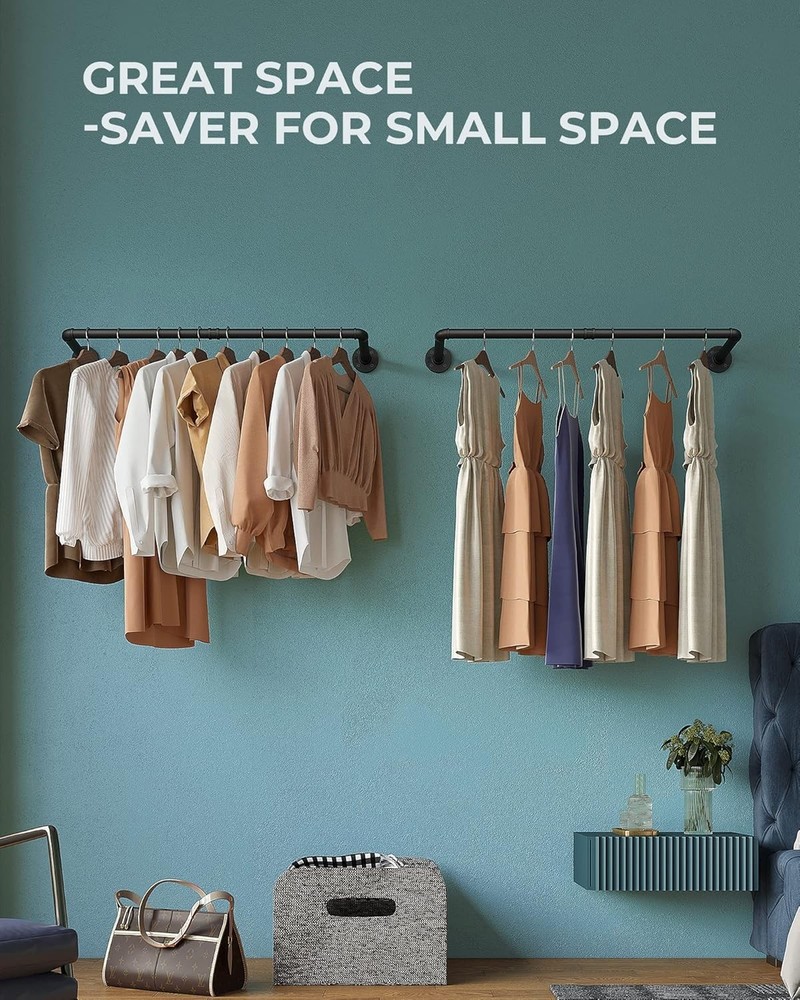 Multi-Purpose Clothes Hanging Rod - Industrial Style