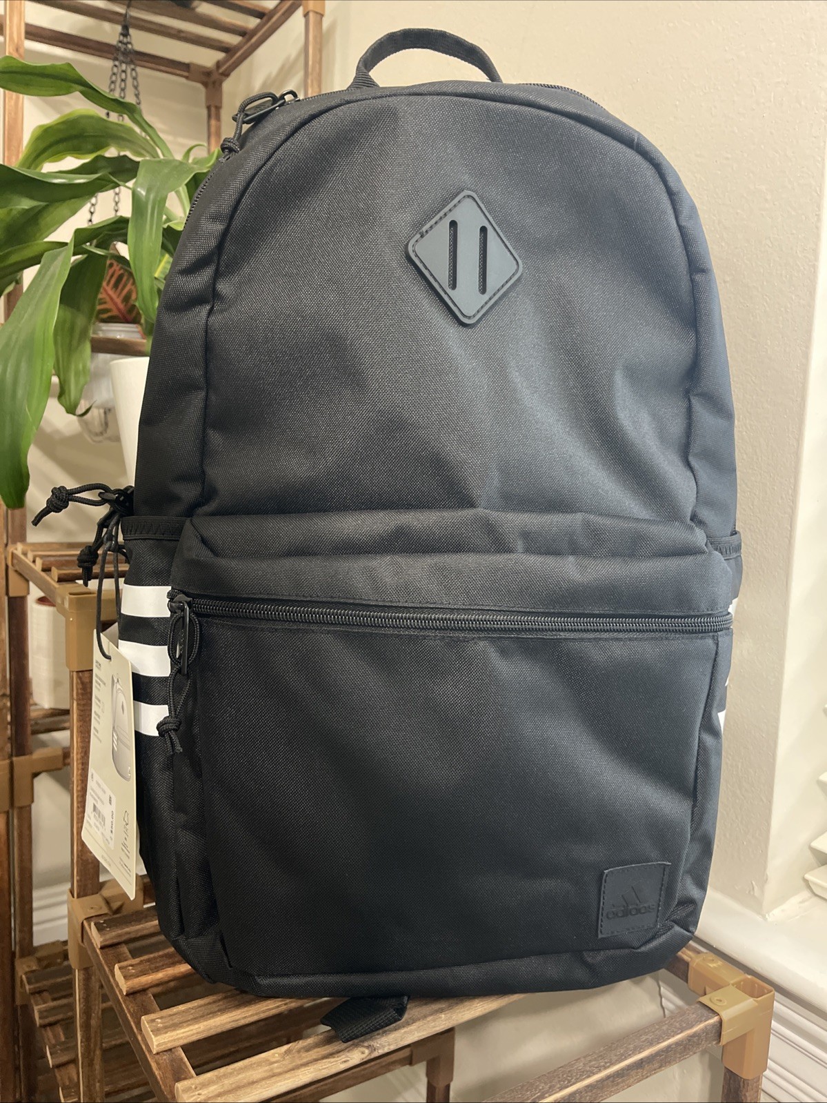 adidas Classic 3-Stripe Backpack 5.0, Black/White, One Size, Black/White