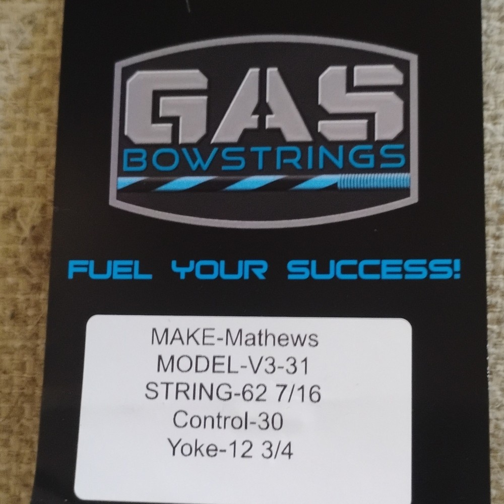 GAS Bowstrings Mathews V3-31 Compound Bowstring Set Black Blue 62 7/16"