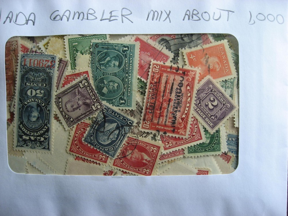Canada gambler mixture 5000 mostly pre 1950 U heavy duplication, mixed condition