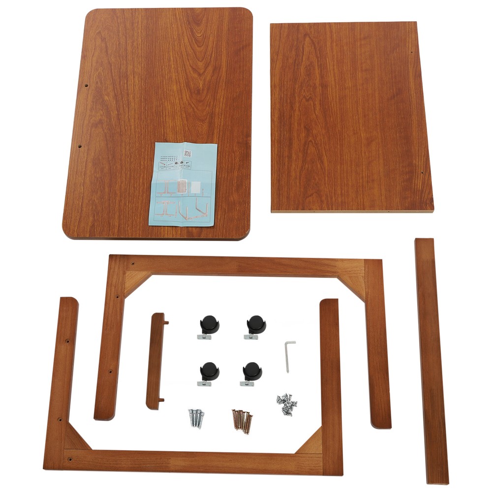Modern C Shaped Table C Table with 4-Wheels Couch Table C-Shaped End Table Home