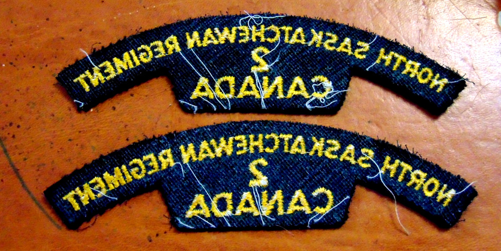 North Saskatchewan 2 Regiment pair badges flashes CANADA