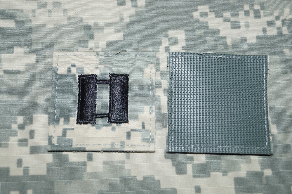 US Army Captain CPT O-3 Rank ACU Hook / Loop Pattern Military Patch