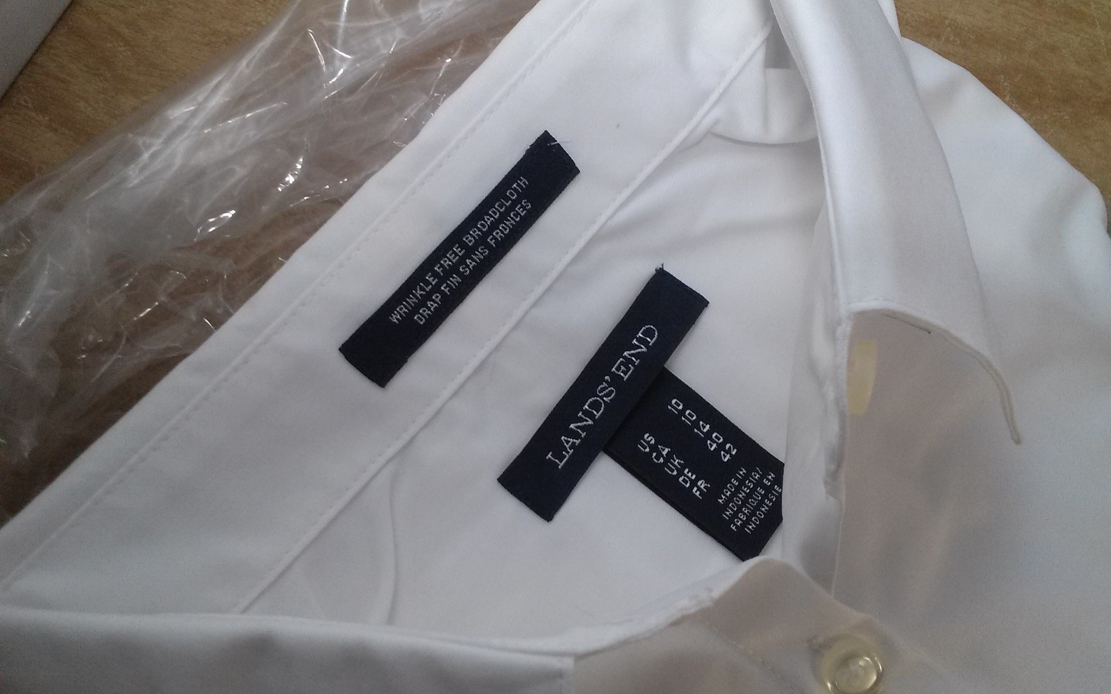 Lands' End Wrinkle Free Broadcloth Women's White Shirt Size 10