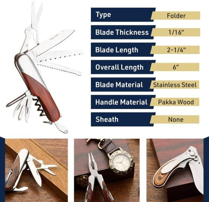 Multi-Purpose Tool Set | 9 Function Folding Multitool | Multi-Blade Knife | One-