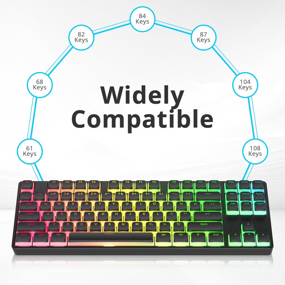 Pudding Keycaps Double Shot PBT Keycaps XDA Profile Translucent Layer for Ful...