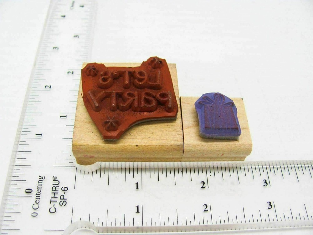 Lets Party Gift Rubber Stamp - Stamp Set A263