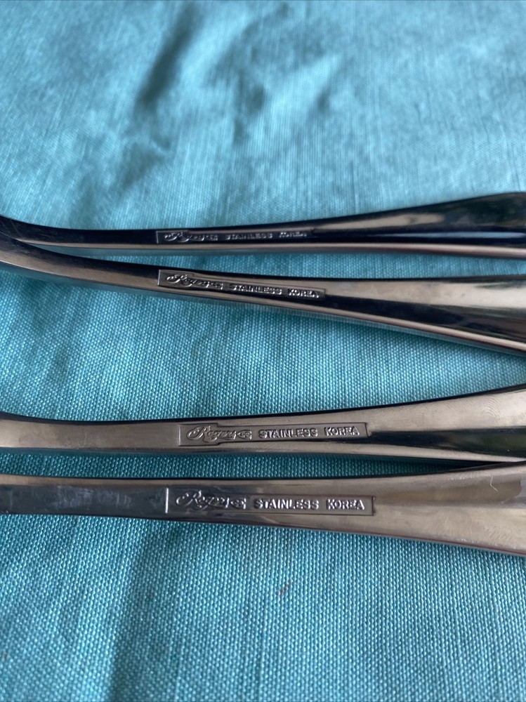 4 Pcs Rogers Co Country Shell Dinner Spoons Stainless Flatware