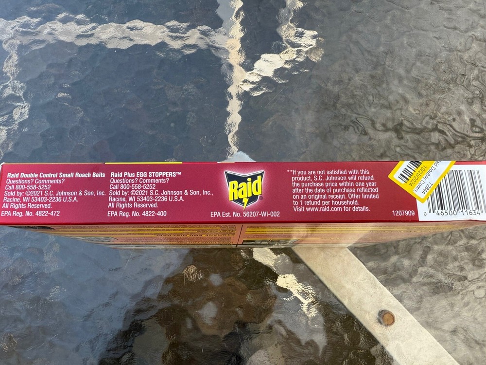 Raid Double Control 12 Small Roach Baits + 3 Egg Stoppers Kills & Sterilizes NEW