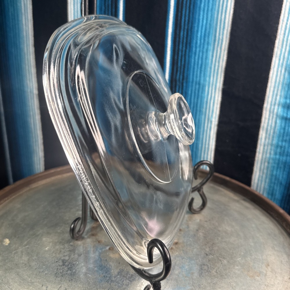 PYREX Corning Ware A-9-C Square Glass Doomed Replacement Lid Clear VTG