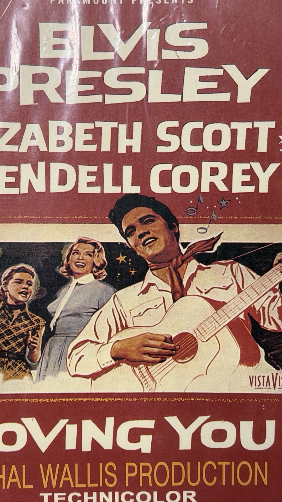 Vintage Elvis Presley Loving You 1957 Original Movie Poster Paramount