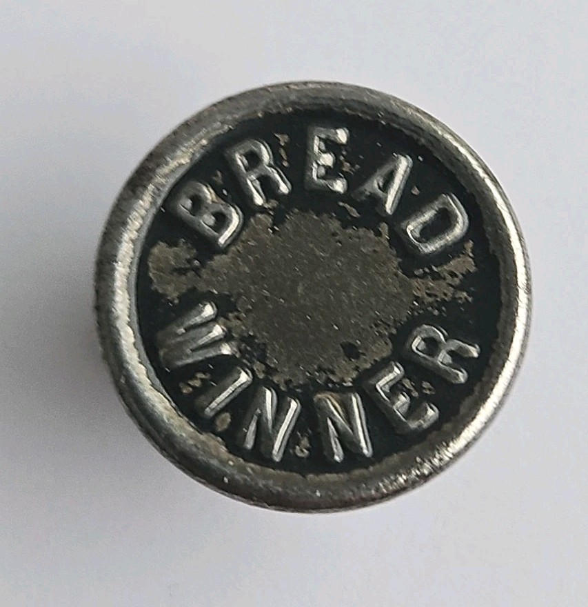 BREAD WINNER Antique Overall Stud Work Button 5/8" Inch