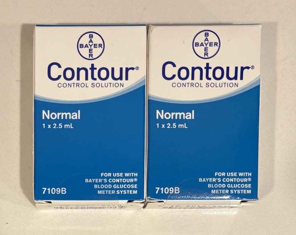 2 Bayer Contour Control Solution Normal 2.5ml use w/Contour Meter & Test Strips