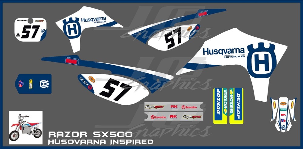 Razor SX500 graphics kit decals THICK AND HIGH GLOSS
