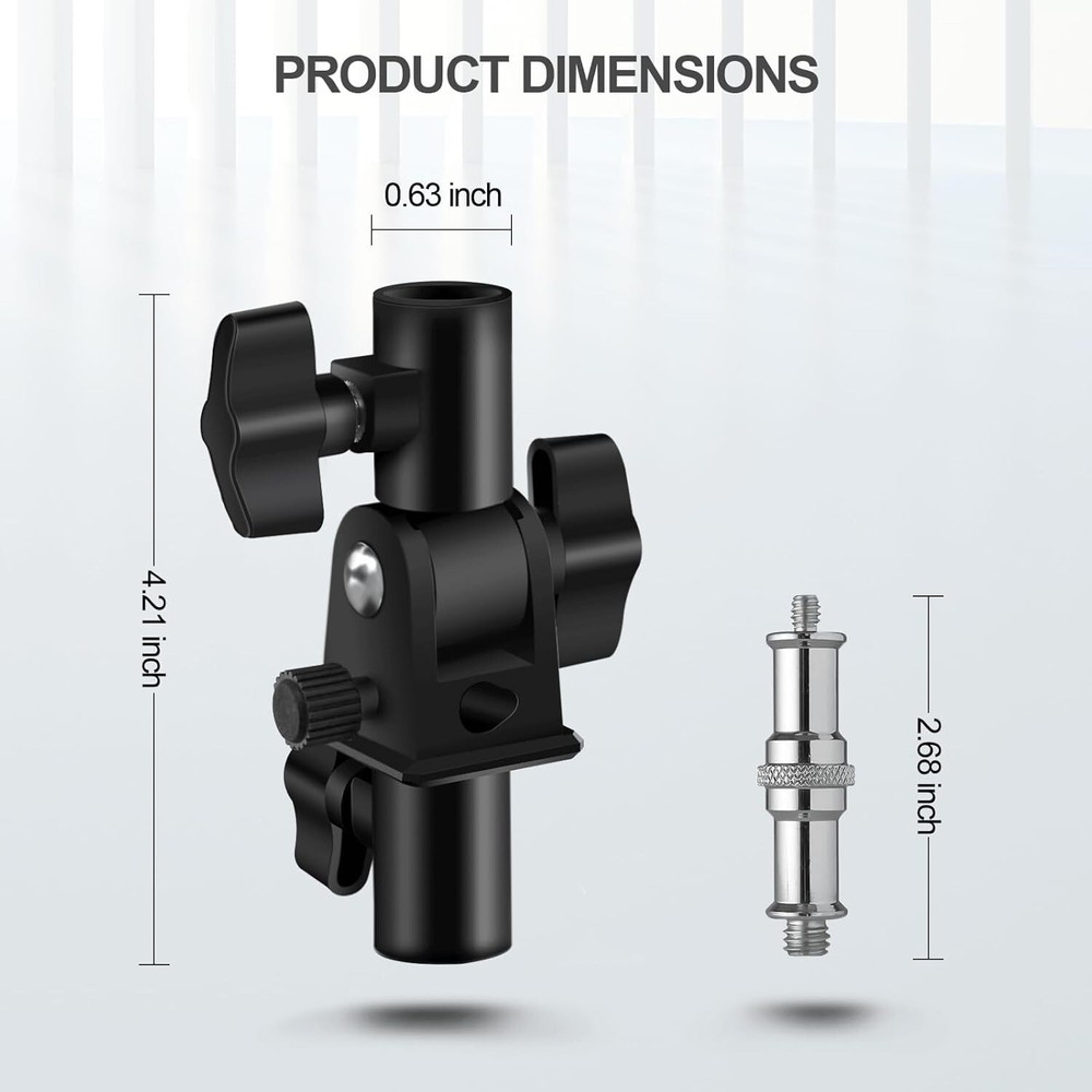 Durable U-Shape Camera Flash Mount for Umbrella Softbox - 1/4 to 3/8 inch