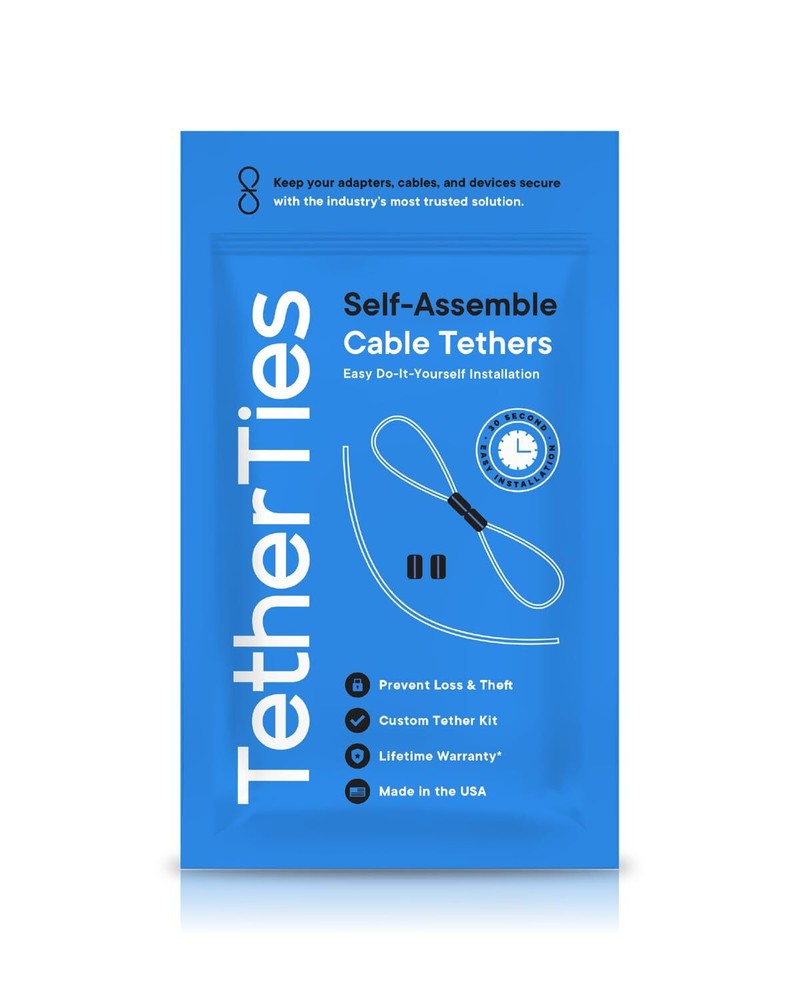 DIY Cable Tether Kit 12-inch Customizable 10 Pack Black Free Crimping Tool