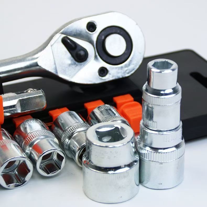 12pc Socket Wrench Set 8-24mm with Ratchet Handle Household Hand Tool Kit